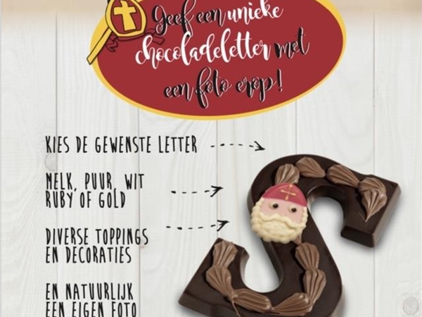 Eigen samengestelde chocoladeletter